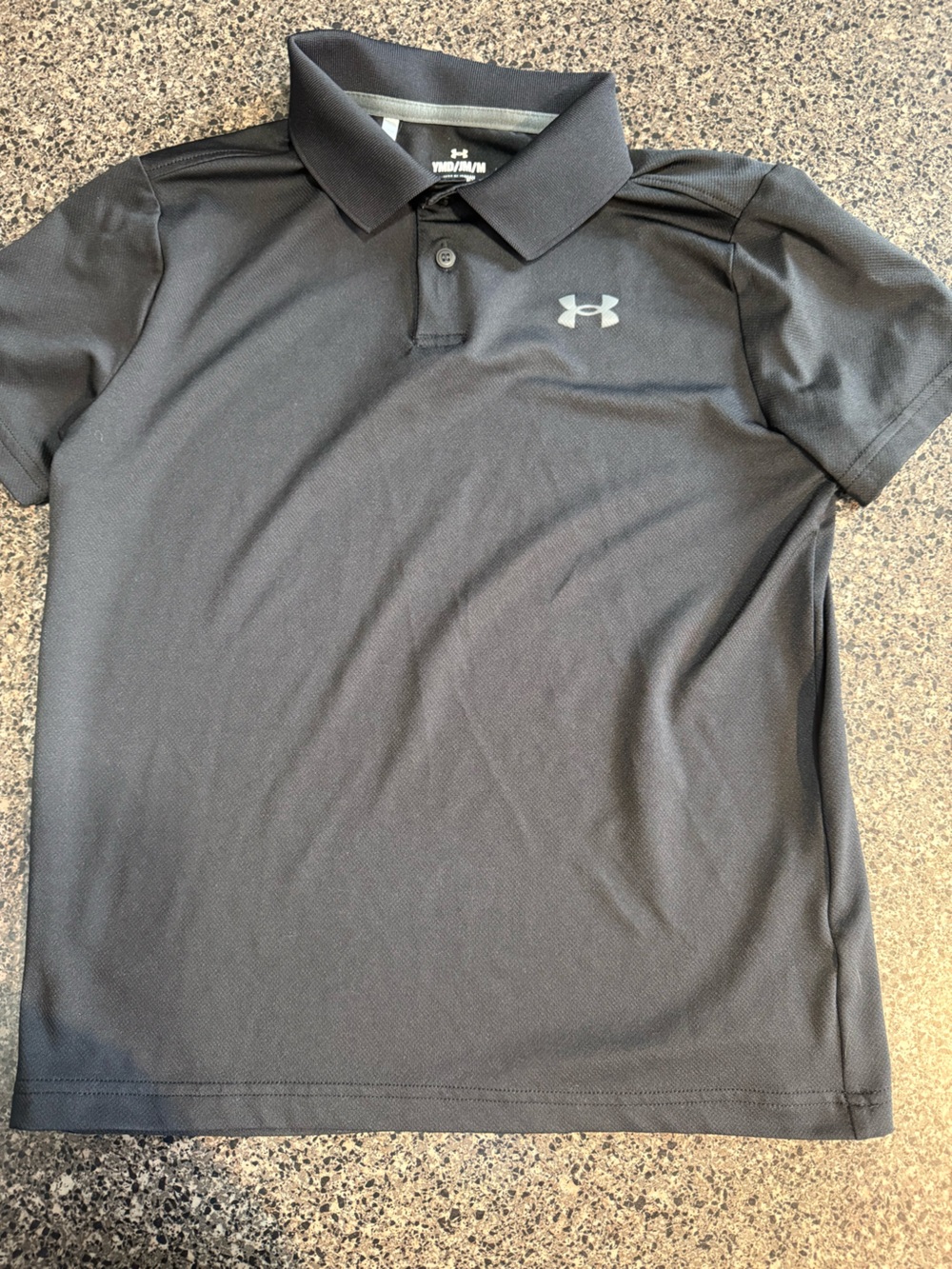 Under Armour Boy’s Black Polo with Reflective Logo
